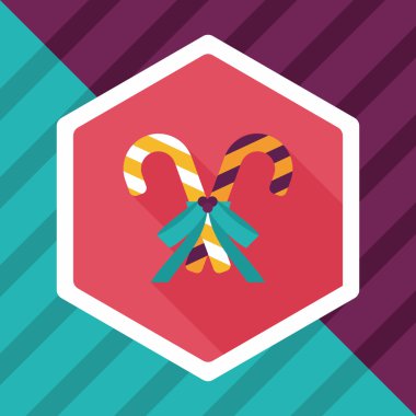 Uzun Gölge, eps10 ile Noel candy cane düz simgesi