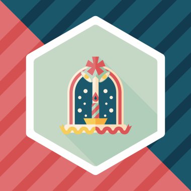 Christmas mum uzun gölge, eps10 düz simgesiyle