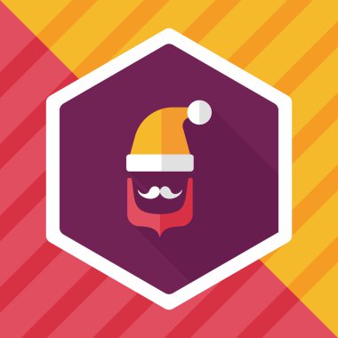 Noel Baba uzun gölge, eps10 düz simgesi