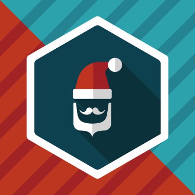 Noel Baba uzun gölge, eps10 düz simgesi