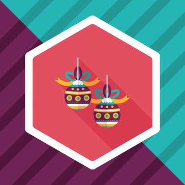 Uzun Gölge, eps10 ile Noel top düz simgesi