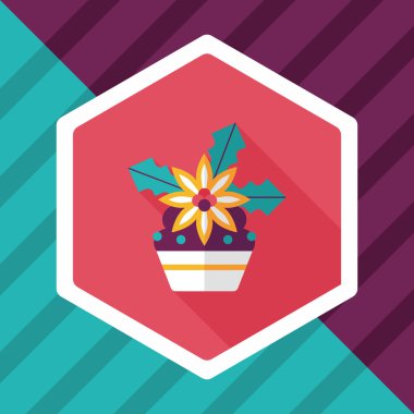 Noel kek düz simgesi ile uzun gölge, eps10