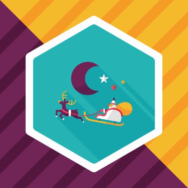 Noel Baba uzun gölge, eps10 düz simgesi