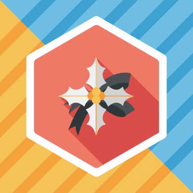 Atatürk çiçeği uzun gölge, eps10 düz simgesi