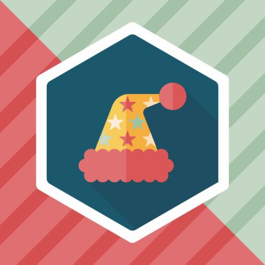 Uzun Gölge, eps10 ile Noel şapka düz simgesi