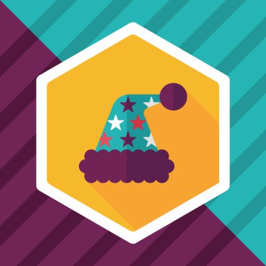 Uzun Gölge, eps10 ile Noel şapka düz simgesi