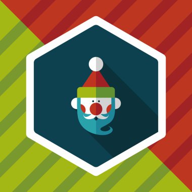 Noel Baba uzun gölge, eps10 düz simgesi