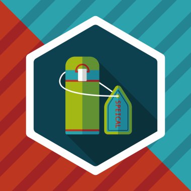 Su şişesi uzun gölge, eps10 düz simgesiyle