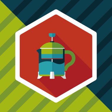 Uzun Gölge, eps10 ile çay potu düz simgesi