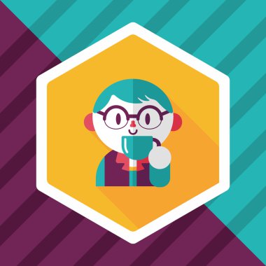 içme kahve uzun gölge, eps10 düz simgesiyle dostum