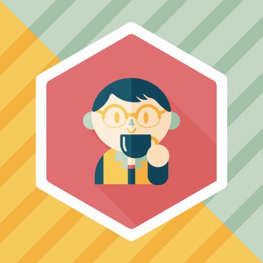 içme kahve uzun gölge, eps10 düz simgesiyle dostum