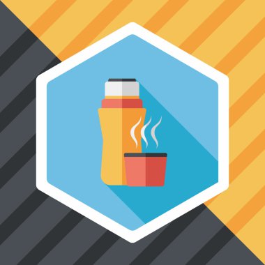 Su şişesi uzun gölge, eps10 düz simgesiyle