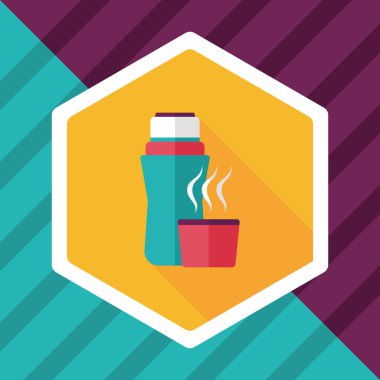 Su şişesi uzun gölge, eps10 düz simgesiyle