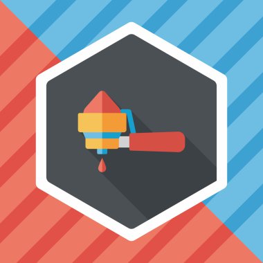 Uzungölgeli kahve makinesi düz simgesi, eps10