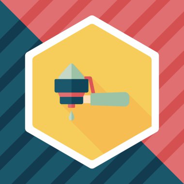 Uzungölgeli kahve makinesi düz simgesi, eps10