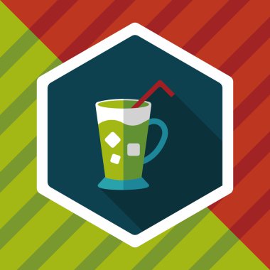 Uzun Gölge, eps10 buzlu içecek düz simgesiyle