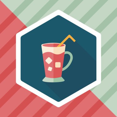 Uzun Gölge, eps10 buzlu içecek düz simgesiyle