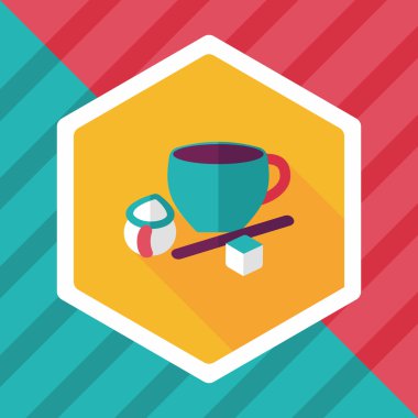 Uzun Gölge, eps10 ile kahve düz simgesi