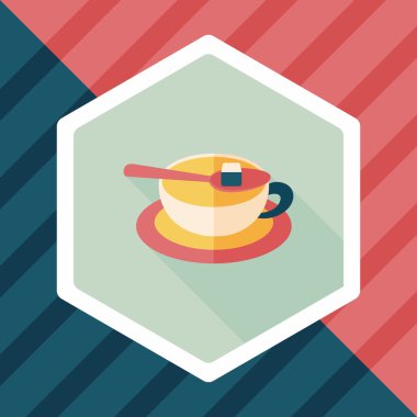 Uzun Gölge, eps10 ile kahve düz simgesi