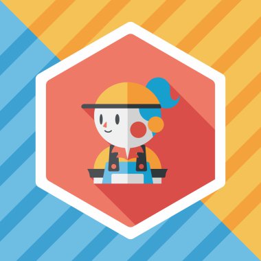 Kahve Dükkanı katip düz simgesi ile uzun gölge, eps10