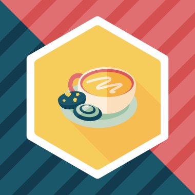 kahve çikolata düz simgesi uzun gölge, eps10 ile olan