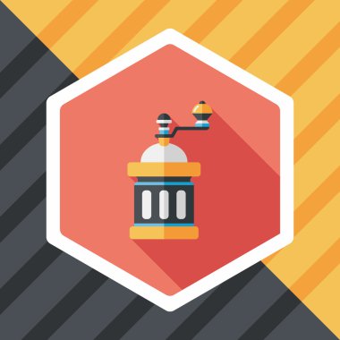 Uzungölgeli kahve makinesi düz simgesi, eps10