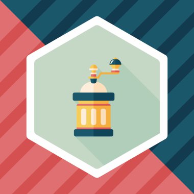 Uzungölgeli kahve makinesi düz simgesi, eps10