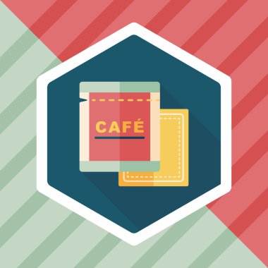 Uzun Gölge, eps10 ile kahve çanta düz simgesi