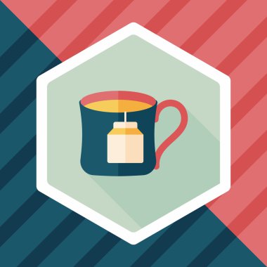 teabag uzun gölge, eps10 düz simgesiyle