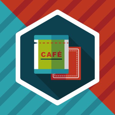 Uzun Gölge, eps10 ile kahve çanta düz simgesi