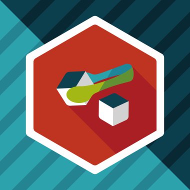 Uzun Gölge, eps10 ile şeker küpleri düz simgesi