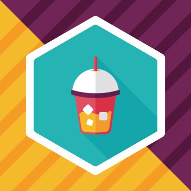 Uzun Gölge, eps10 buzlu içecek düz simgesiyle