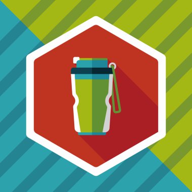 Su şişesi uzun gölge, eps10 düz simgesiyle