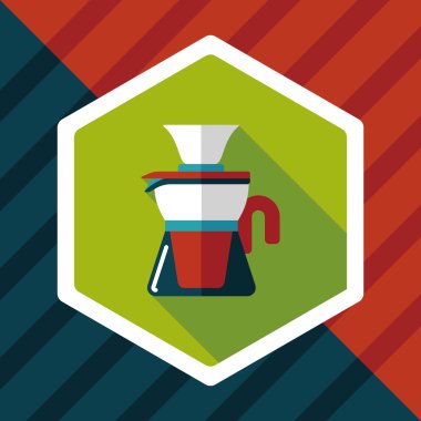 Uzun Gölge, eps10 ile kahve su ısıtıcısı düz simgesi