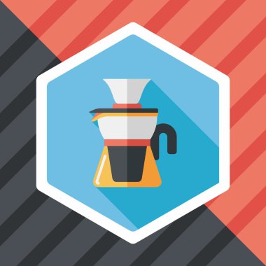 Uzun Gölge, eps10 ile kahve su ısıtıcısı düz simgesi