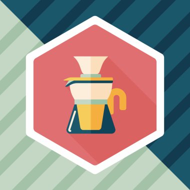 Uzun Gölge, eps10 ile kahve su ısıtıcısı düz simgesi