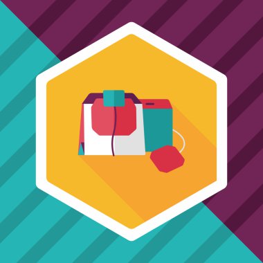 Uzun Gölge, eps10 ile kahve çanta düz simgesi