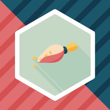 kahve çekirdeği uzun gölge, eps10 düz simgesiyle