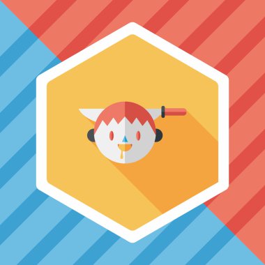 Cadılar Bayramı boy düz simgesi ile uzun gölge, eps10