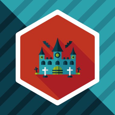 Cadılar Bayramı uzun gölge, eps10 ile kale düz simgesi