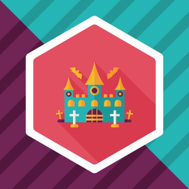 Cadılar Bayramı uzun gölge, eps10 ile kale düz simgesi