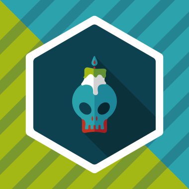 Uzun Gölge, eps10 ile kafatası mum düz simgesi