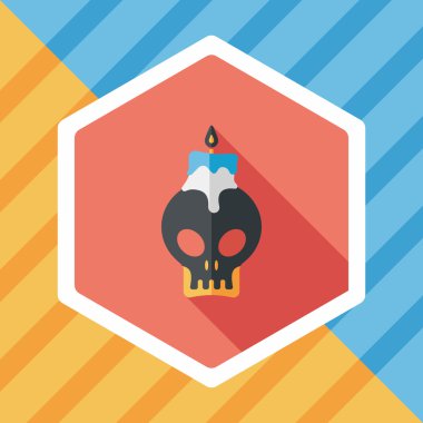 Uzun Gölge, eps10 ile kafatası mum düz simgesi