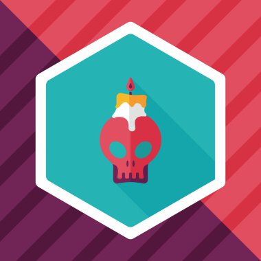 Uzun Gölge, eps10 ile kafatası mum düz simgesi