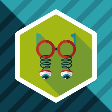 Cadılar Bayramı oyuncak düz simgesi ile uzun gölge, eps10