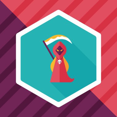 Azrail düz simgesi ile uzun gölge, eps10