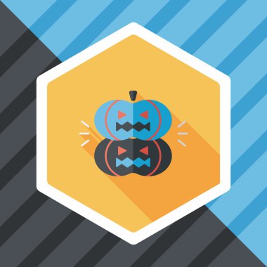 Balkabağı canavarı düz simgesi ile uzun gölge, eps10