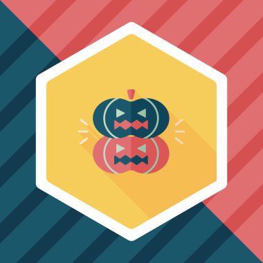 Balkabağı canavarı düz simgesi ile uzun gölge, eps10