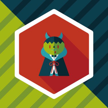 vampir düz simgesi ile uzun gölge, eps10