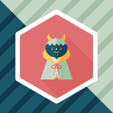 vampir düz simgesi ile uzun gölge, eps10